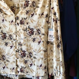 Beige Floral Blouse